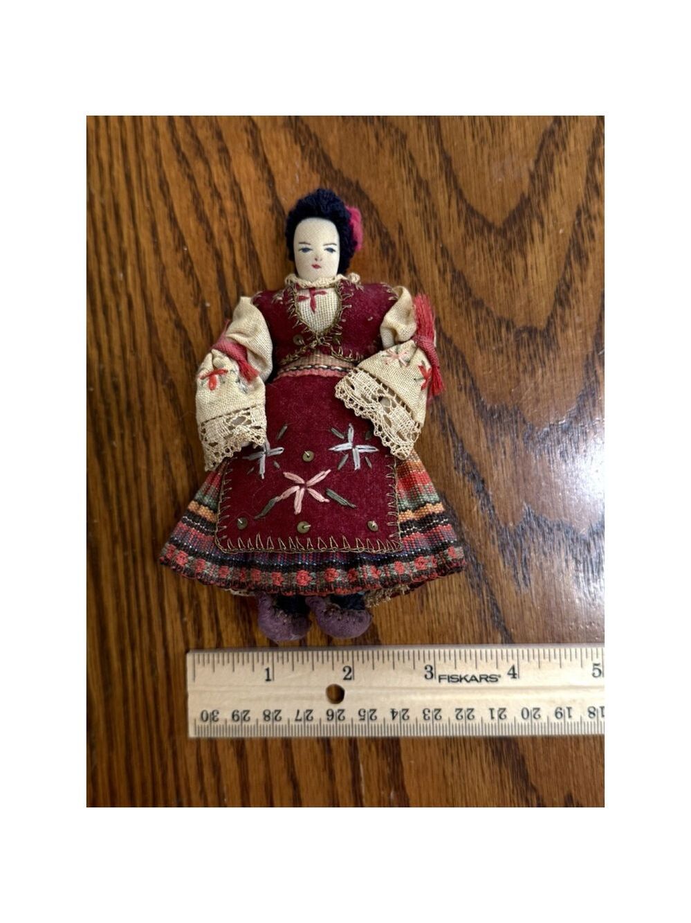 Vintage Handmade Russian Eastern European Doll Festive Dress - Picture 6 of 7